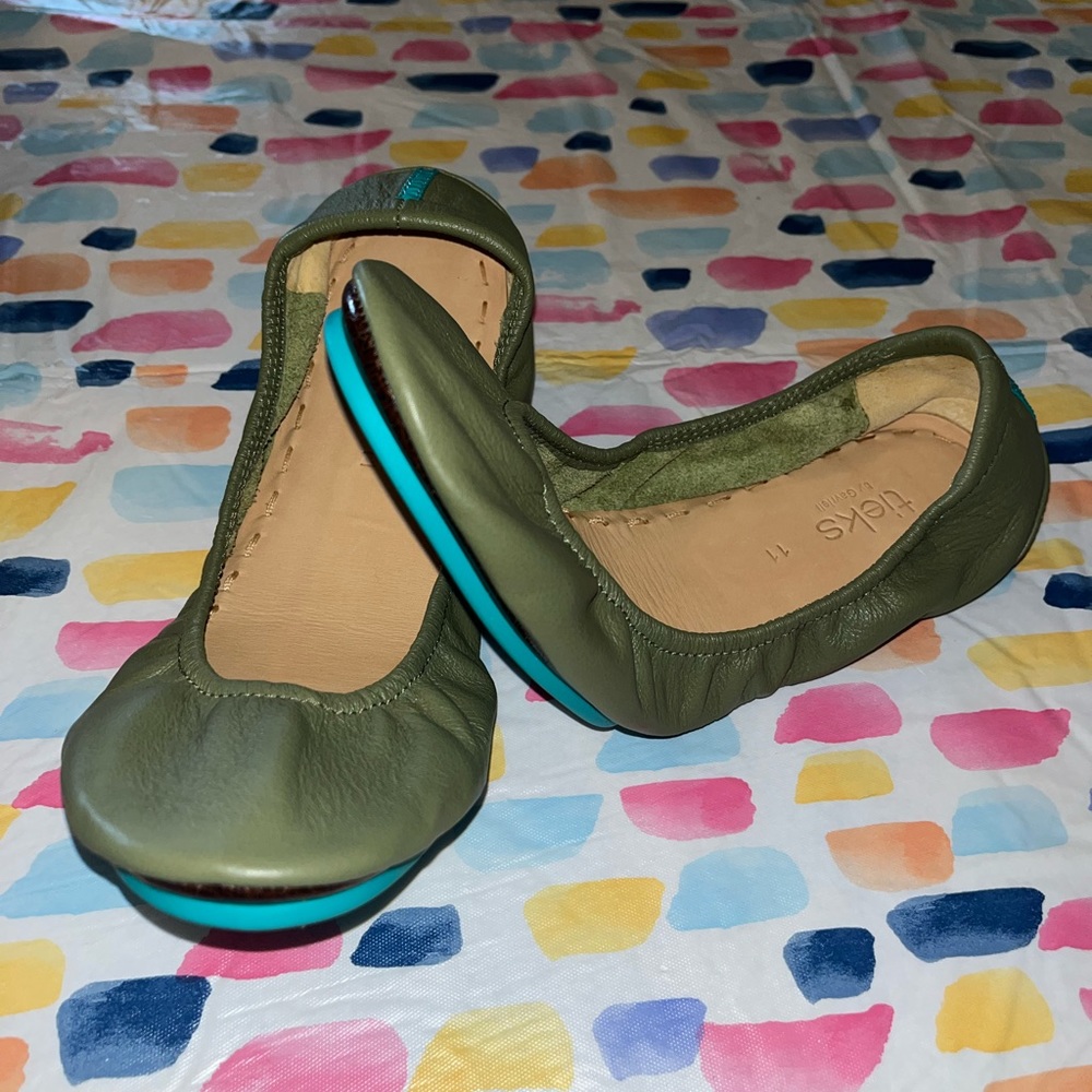 Olive Green Tieks Flats